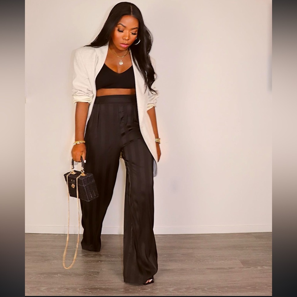 NWT Modern Opulence Wide Leg The Opulent Resort Trousers - Black - Large